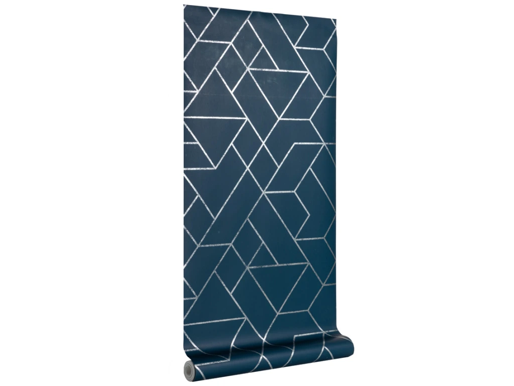 Tmavě modrá tapeta na zeď Kave Home Gea 10 x 0