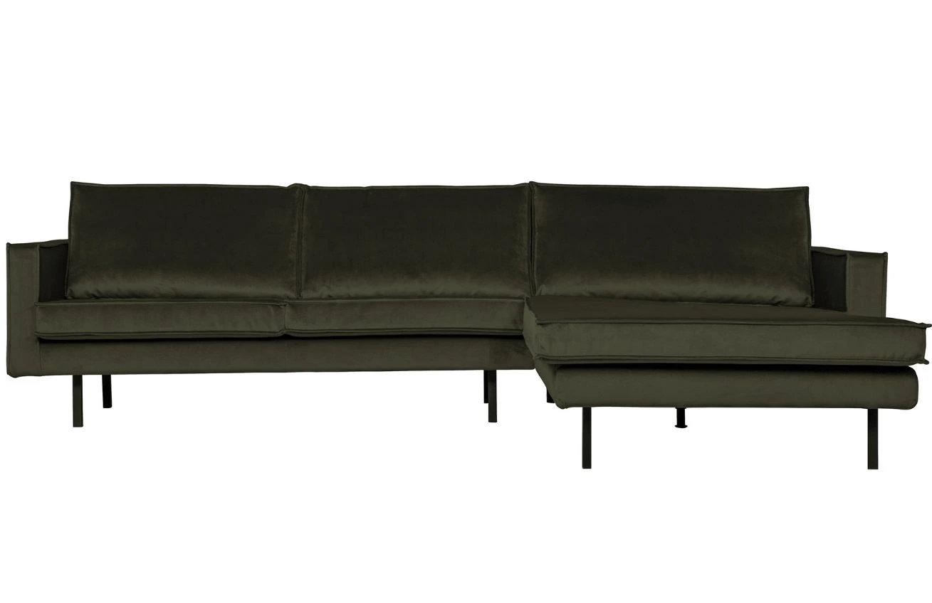 WOOOD Sametová rohová pohovka Raden 300 cm