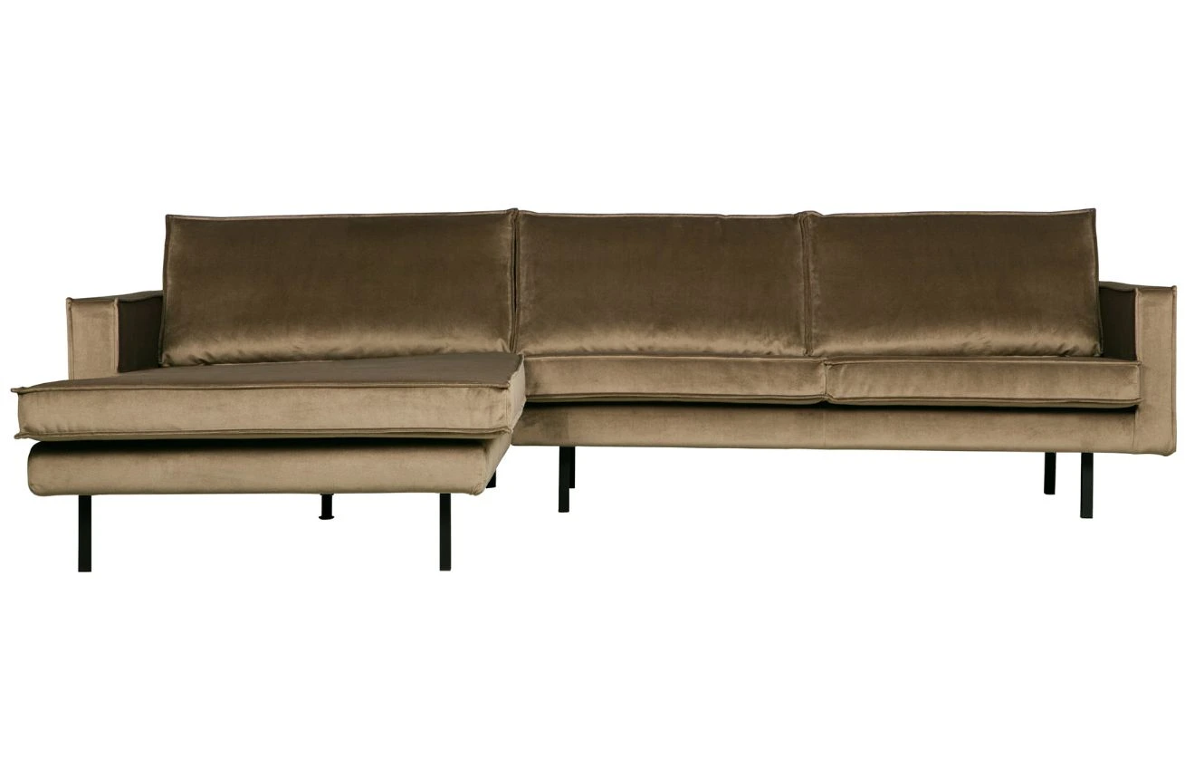 WOOOD Sametová rohová pohovka Raden 300 cm