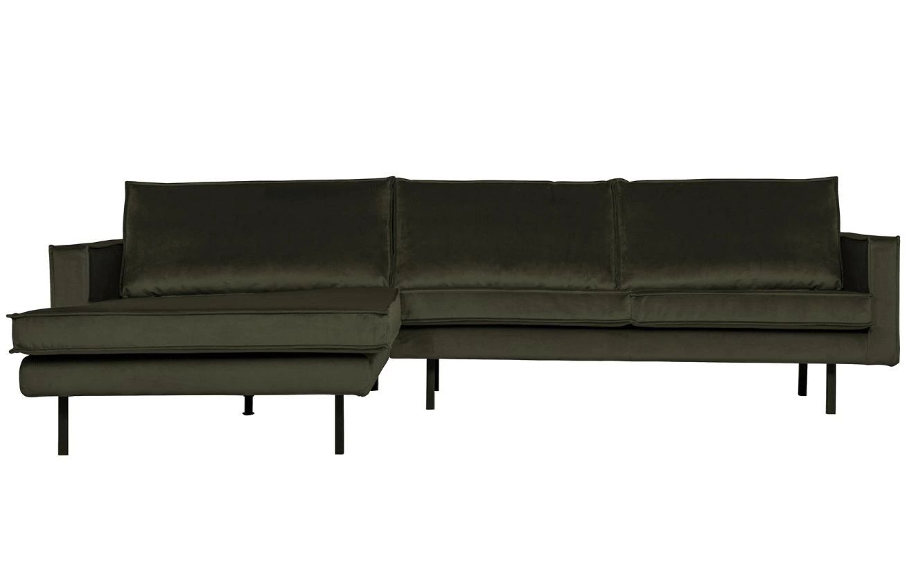 WOOOD Sametová rohová pohovka Raden 300 cm