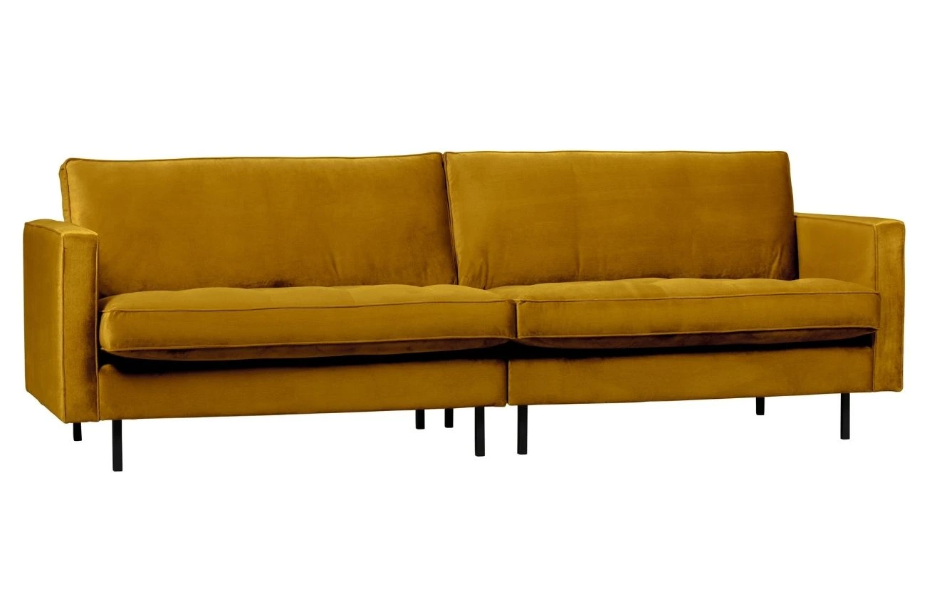 WOOOD Sametová pohovka Raden 275 cm s prošíváním