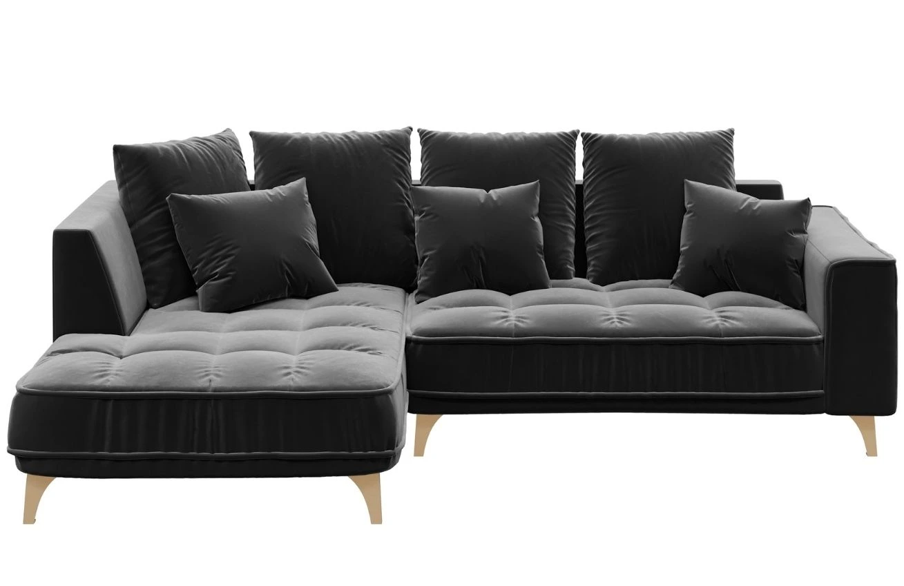 Devichy Sametová rohová pohovka Chloe 256 cm