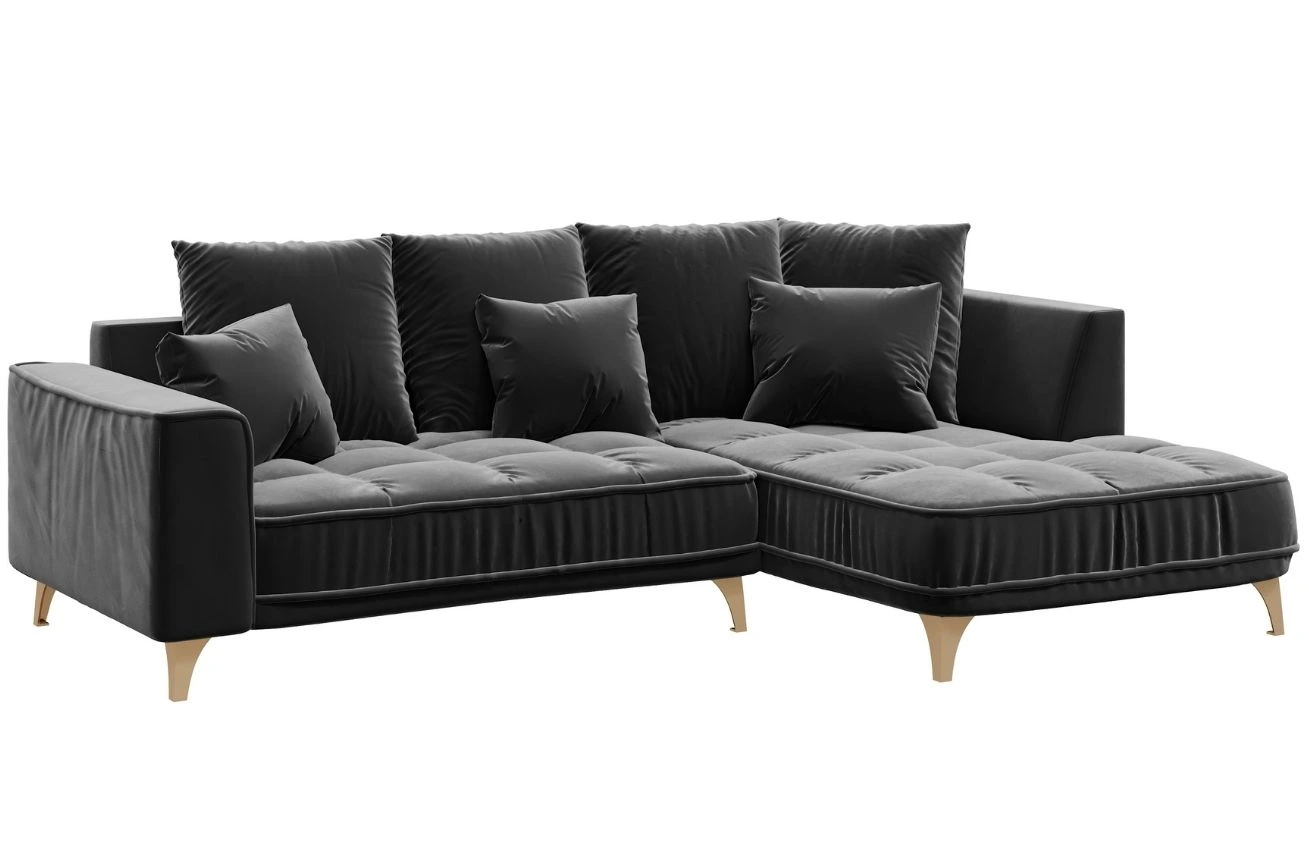 Devichy Sametová rohová pohovka Chloe 256 cm