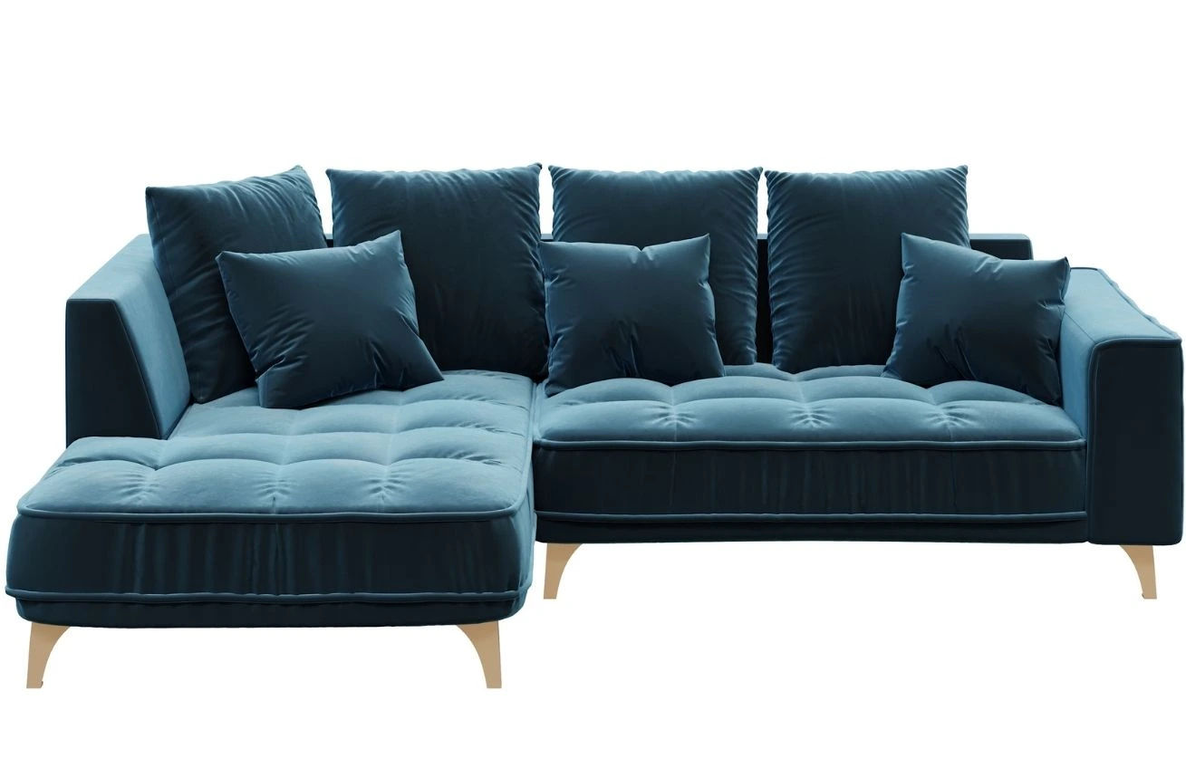 Devichy Sametová rohová pohovka Chloe 256 cm