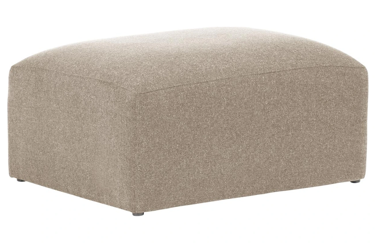 Béžový látkový taburet Kave Home Blok 90 x 70 cm