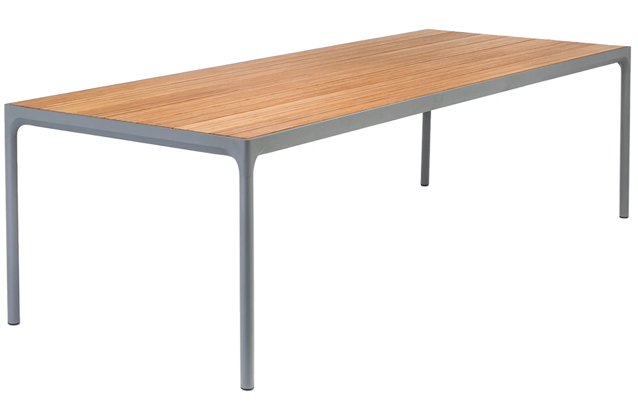 Antracitový bambusový zahradní jídelní stůl HOUE Four 210 x 90 cm