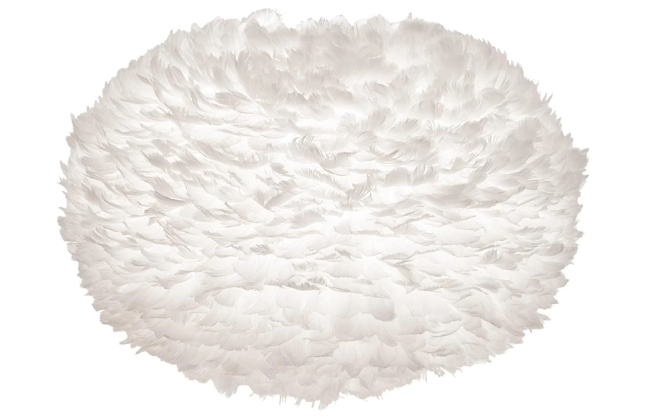 Umage Bílé závěsné světlo Eos XL z pravých husích per Ø 75 cm