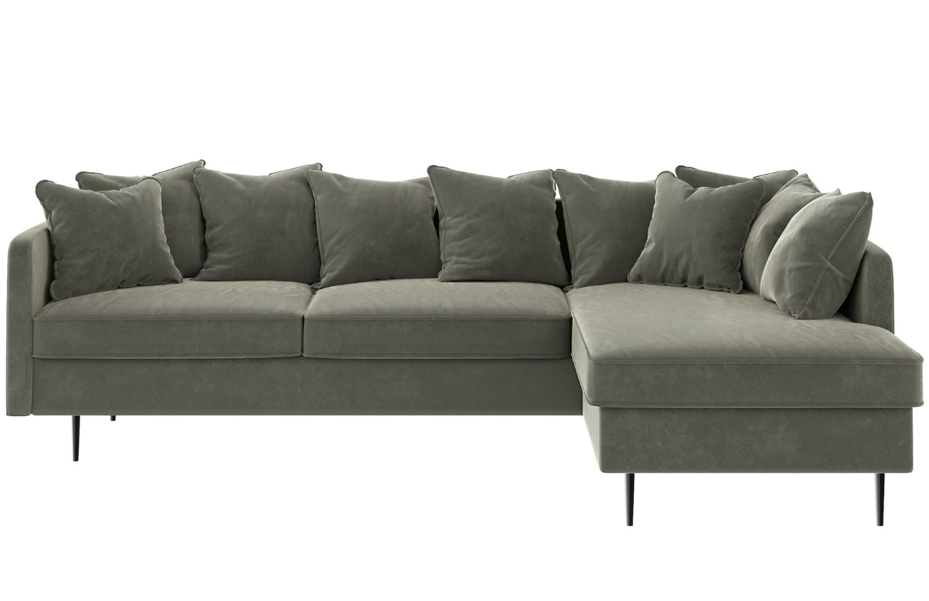 Ghado Sametová rohová pohovka Esme 255 cm