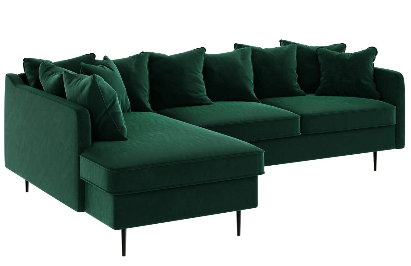 Ghado Sametová rohová pohovka Esme 255 cm