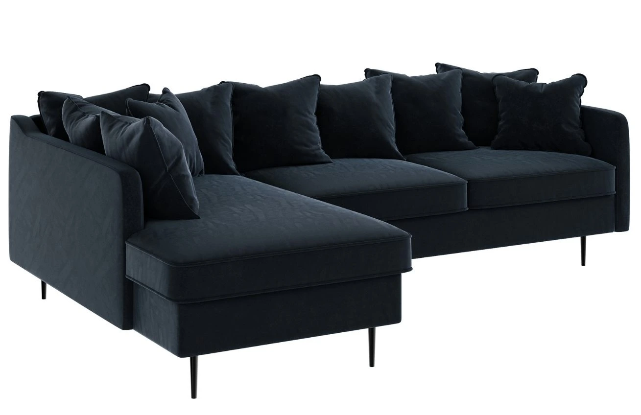 Ghado Sametová rohová pohovka Esme 255 cm