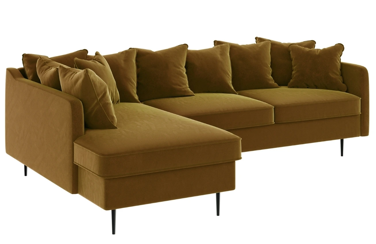 Ghado Sametová rohová pohovka Esme 255 cm