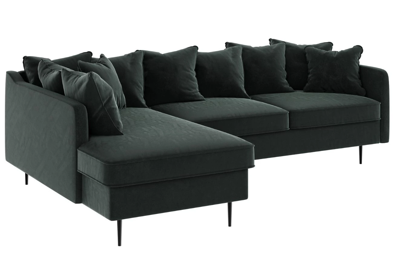 Ghado Sametová rohová pohovka Esme 255 cm