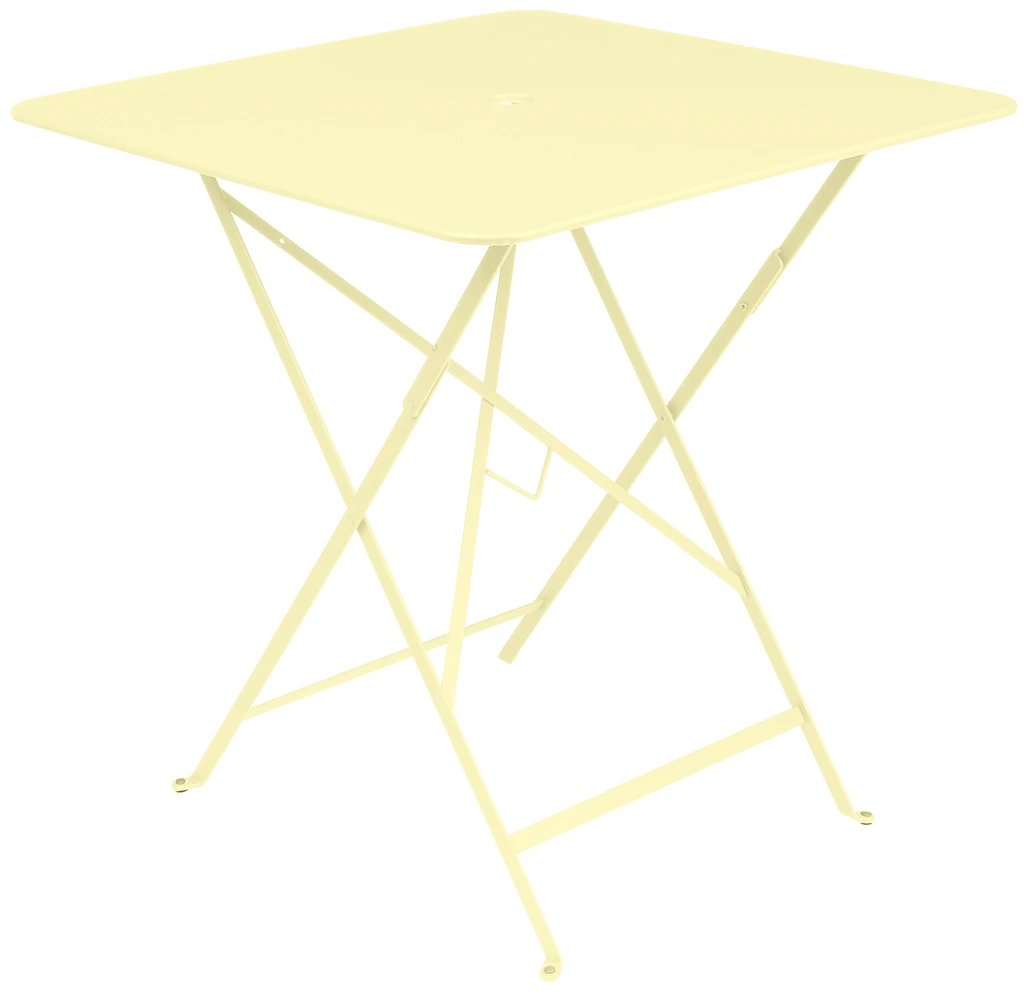 Citronově žlutý kovový skládací stůl Fermob Bistro 71 x 71 cm