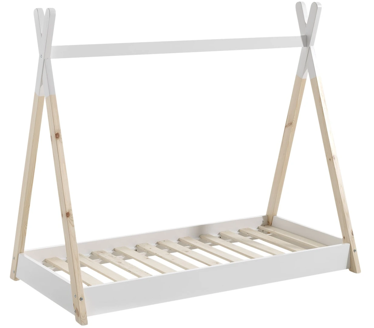 Bílá borovicová postel Vipack Tipi 70x140 cm