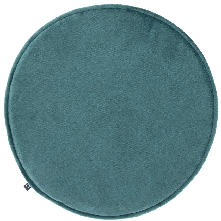 Tyrkysový kulatý sametový podsedák Kave Home Rimca ⌀ 35 cm