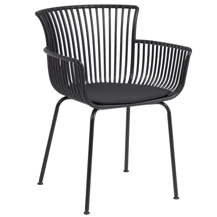 Kave Home Černá plastová zahradní židle Surpika
