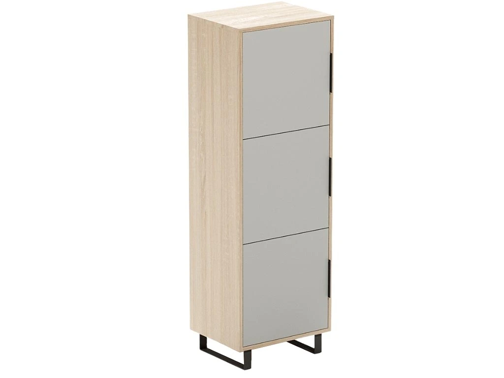 ARBYD Matně šedá dubová kancelářská skříň Thor 158