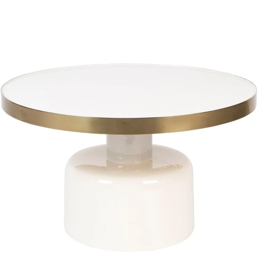 Bílý kovový konferenční stolek ZUIVER GLAM 60 cm