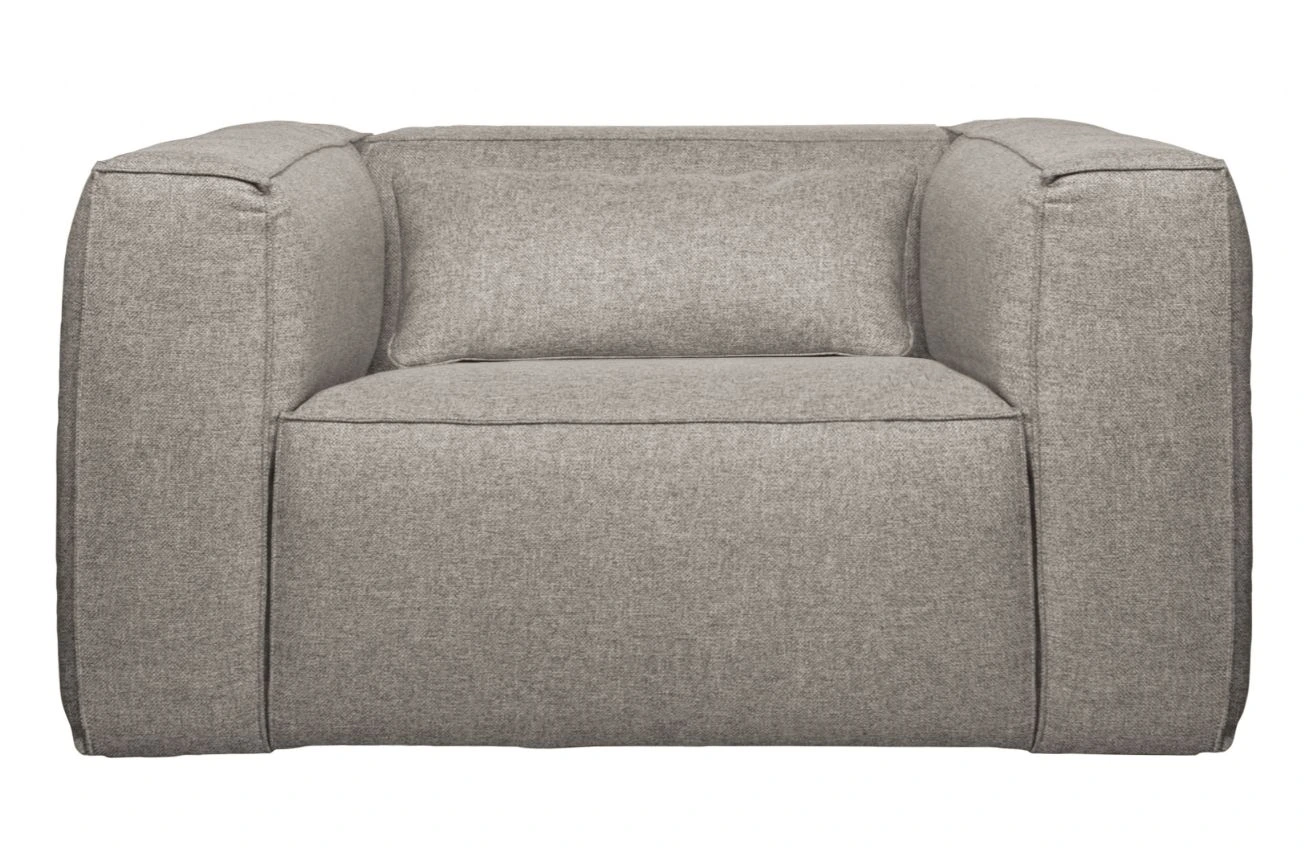 WOOOD Světle šedé látkové křeslo Bearny