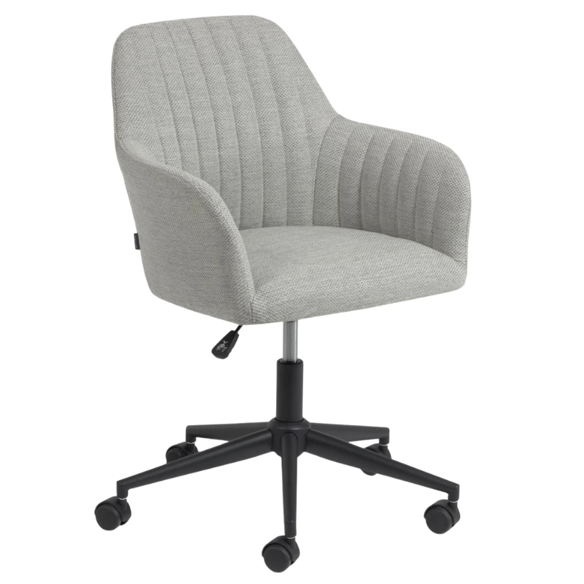 Světle šedá látková konferenční židle Kave Home Madina na kolečkách