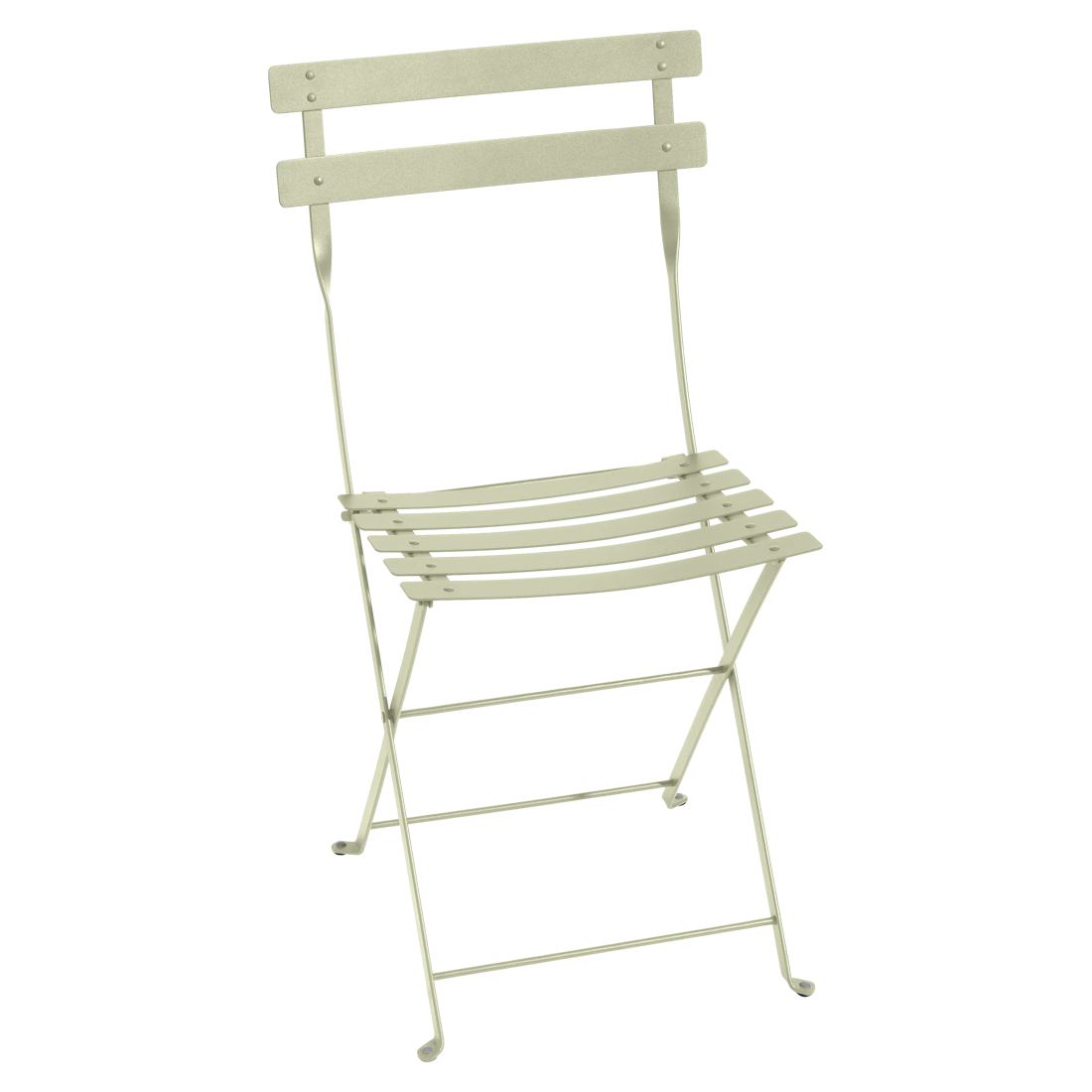 Světle zelená kovová skládací židle Fermob Bistro