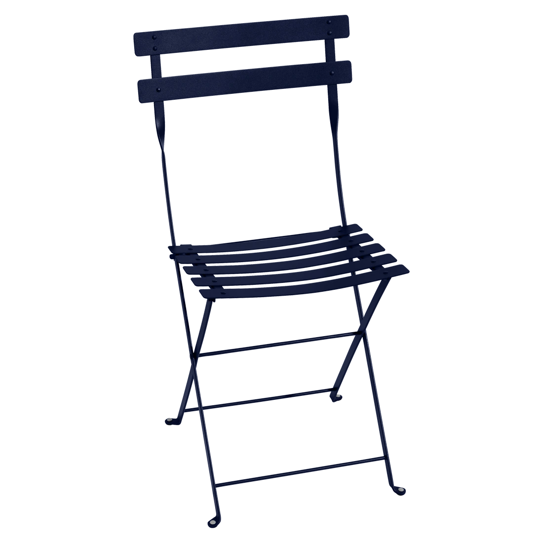 Tmavě modrá kovová skládací židle Fermob Bistro