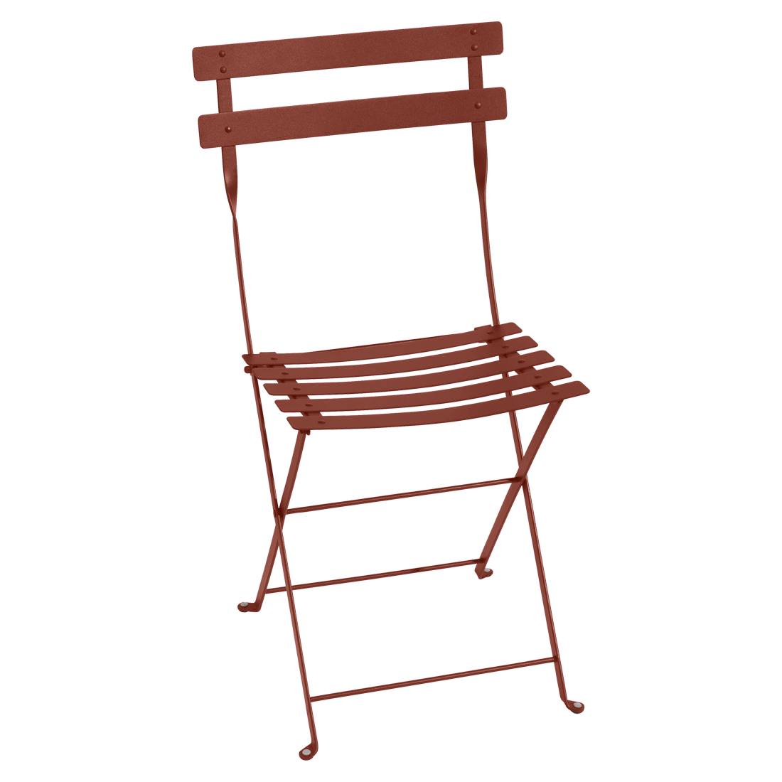 Zemitě červená kovová skládací židle Fermob Bistro