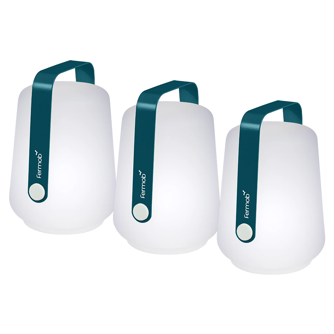 Set tří modrých venkovních lamp Fermob Balad 13