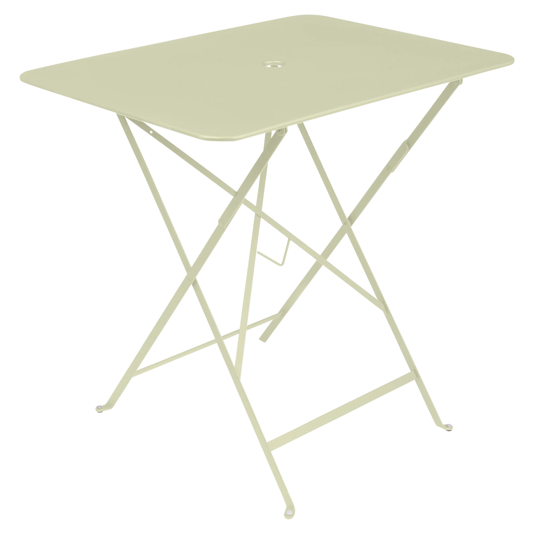 Světle zelený kovový skládací stůl Fermob Bistro 57 x 77 cm