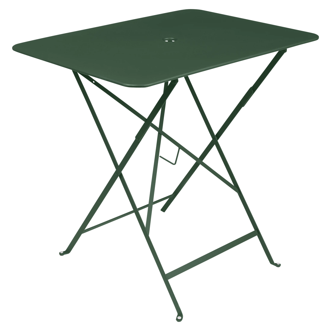 Tmavě zelený kovový skládací stůl Fermob Bistro 57 x 77 cm