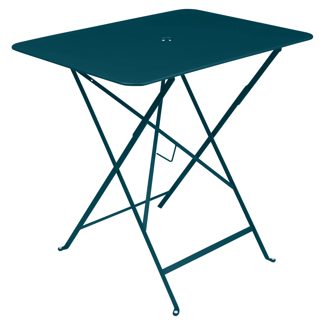 Modrý kovový skládací stůl Fermob Bistro 57 x 77 cm