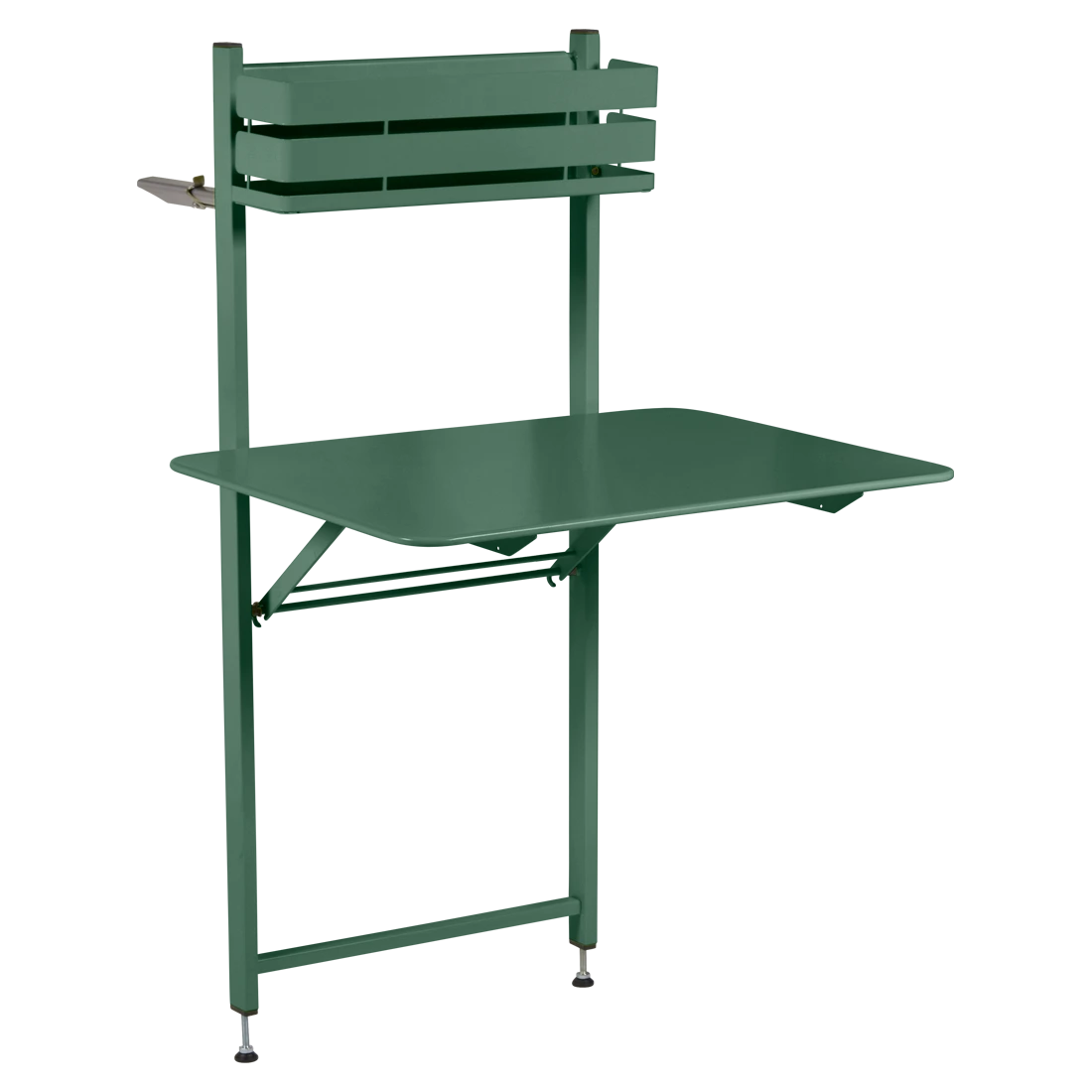 Tmavě zelený kovový balkonový stůl Fermob Bistro 57 x 77 cm