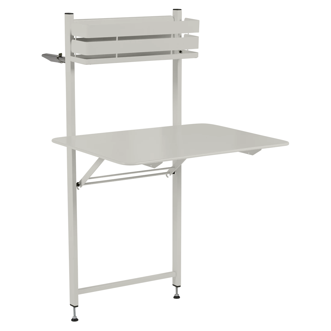 Světle šedý kovový balkonový stůl Fermob Bistro 57 x 77 cm