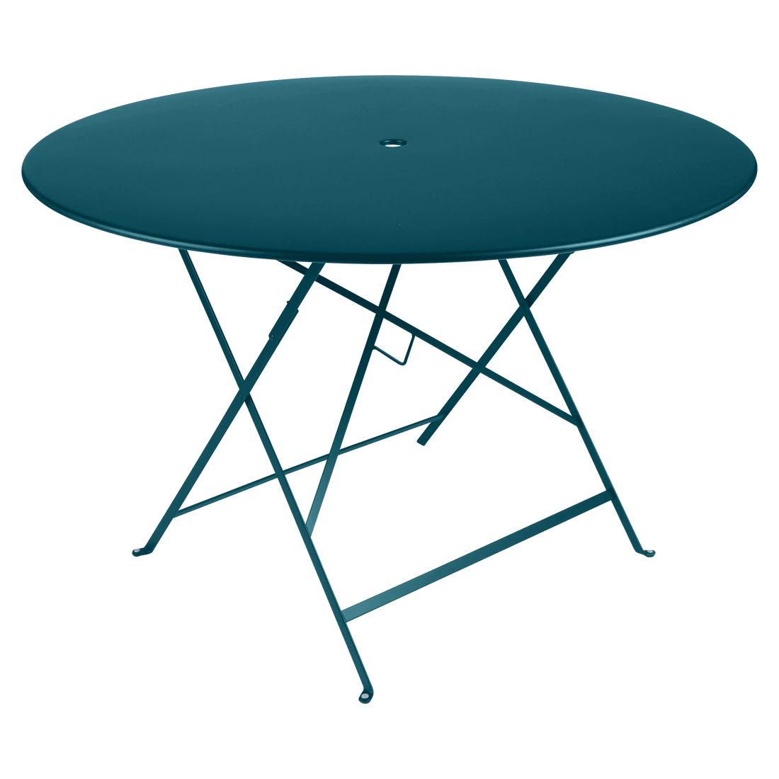 Modrý kovový skládací stůl Fermob Bistro 117 cm
