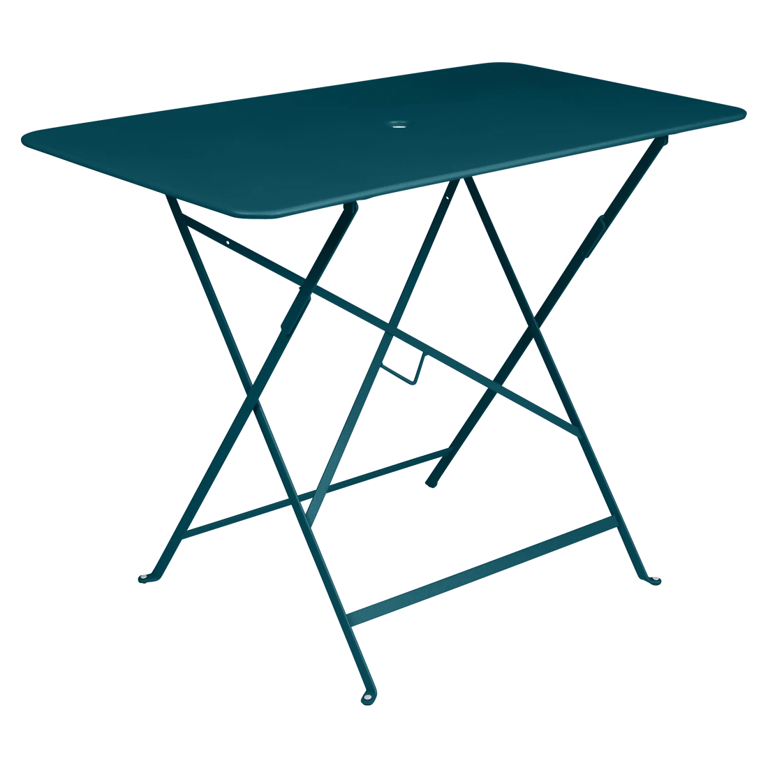 Modrý kovový skládací stůl Fermob Bistro 97 x 57 cm