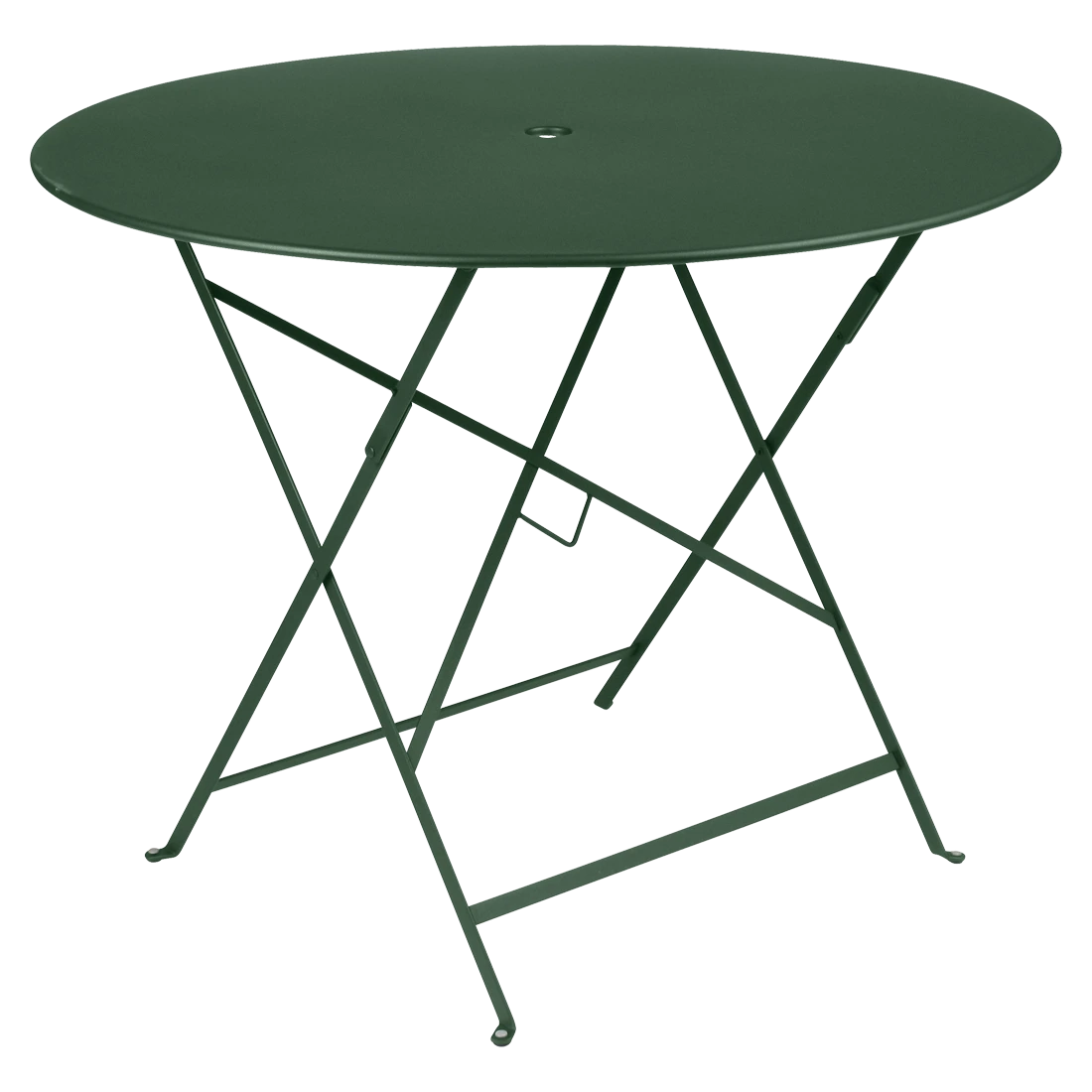 Tmavě zelený kovový skládací stůl Fermob Bistro Ø 96 cm