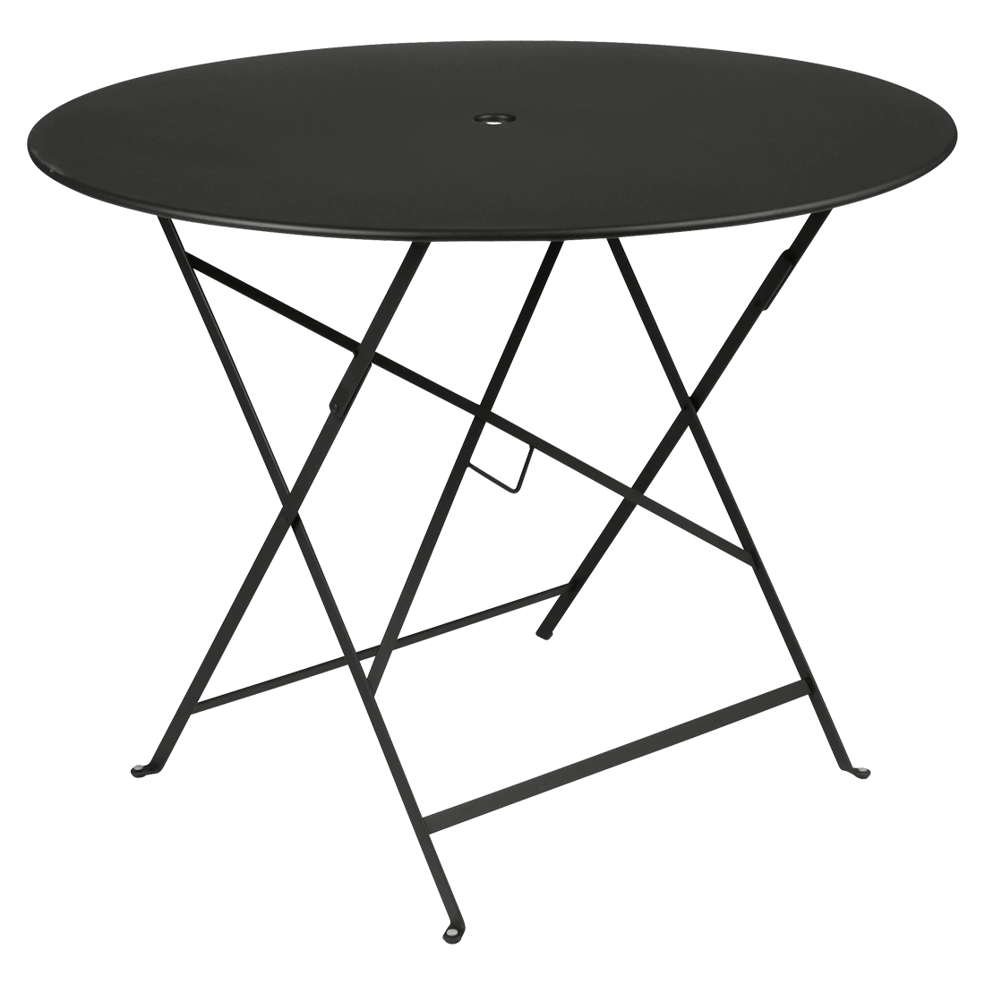 Černý kovový skládací stůl Fermob Bistro Ø 96 cm