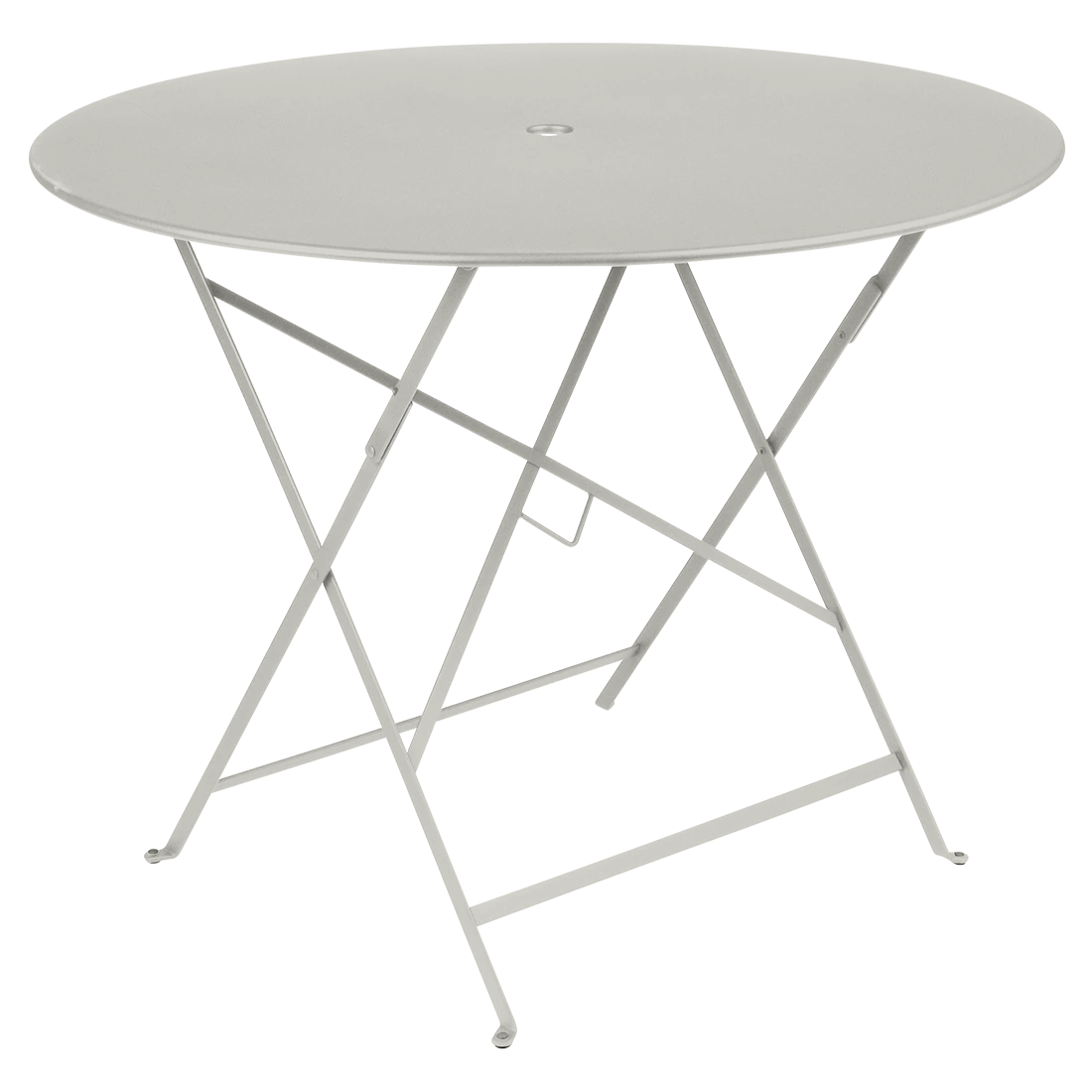 Světle šedý kovový skládací stůl Fermob Bistro Ø 96 cm