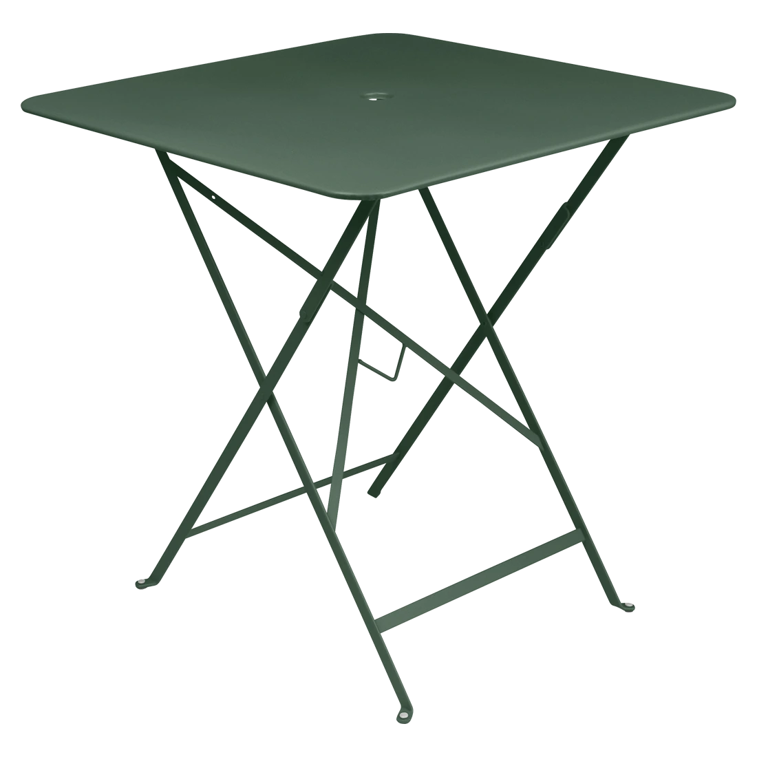 Tmavě zelený kovový skládací stůl Fermob Bistro 71 x 71 cm