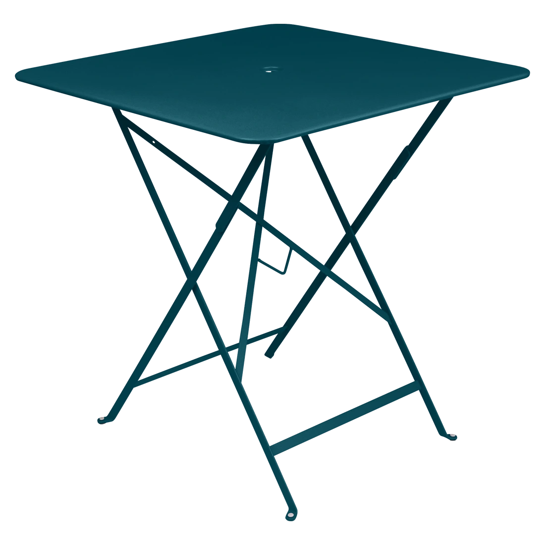 Modrý kovový skládací stůl Fermob Bistro 71 x 71 cm