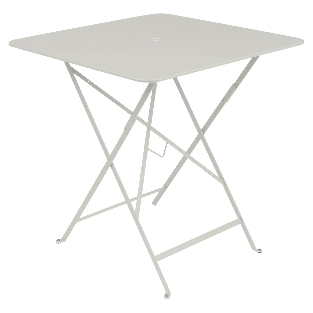 Světle šedý kovový skládací stůl Fermob Bistro 71 x 71 cm