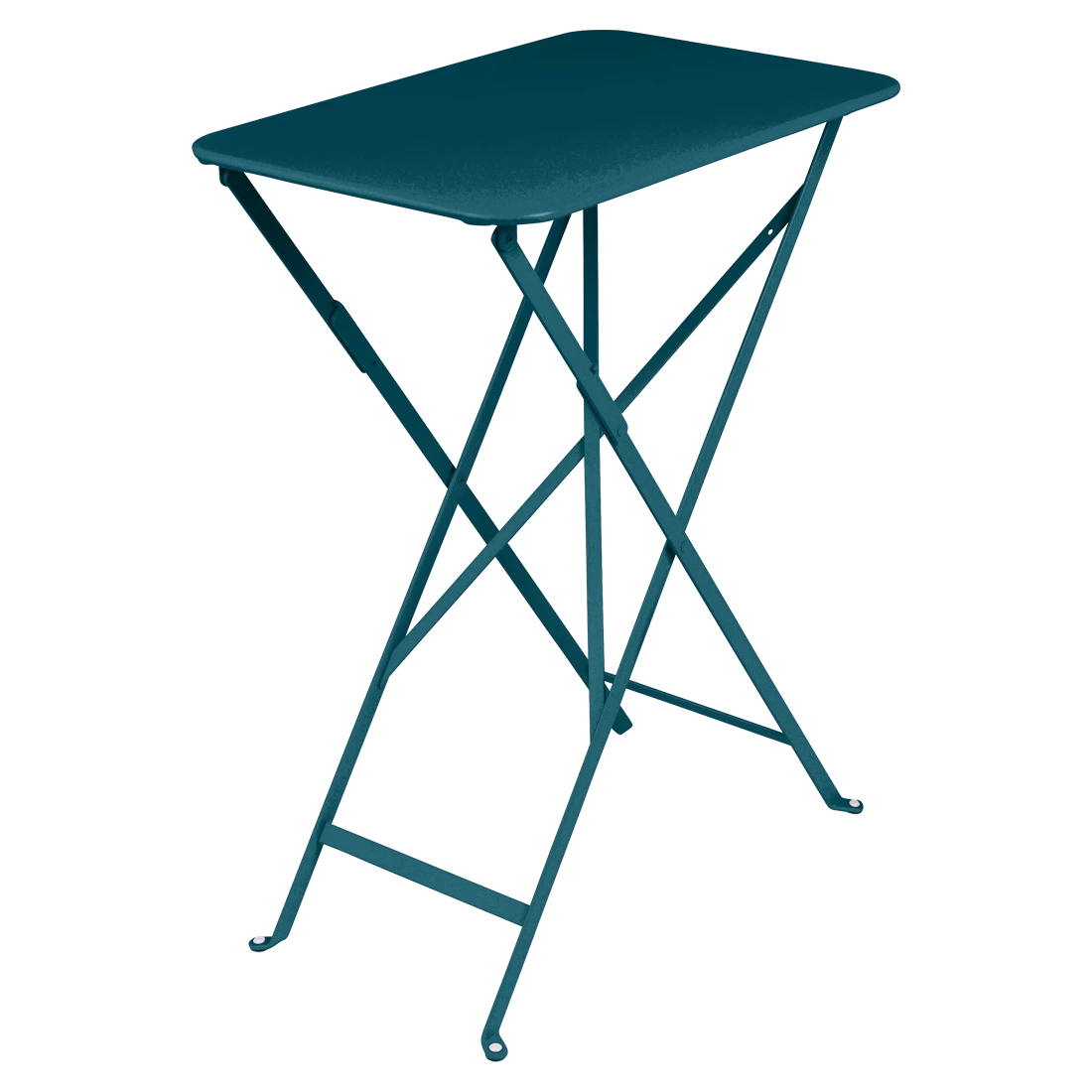 Modrý kovový skládací stůl Fermob Bistro 37 x 57 cm