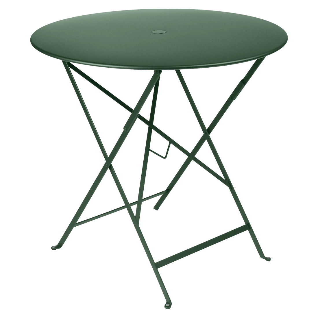 Tmavě zelený kovový skládací stůl Fermob Bistro Ø 77 cm