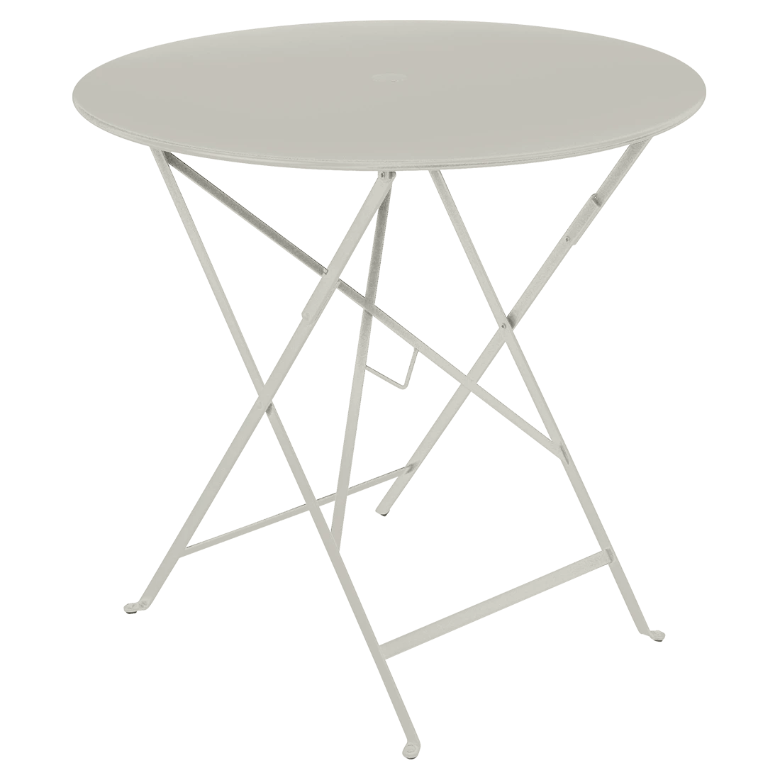 Světle šedý kovový skládací stůl Fermob Bistro Ø 77 cm