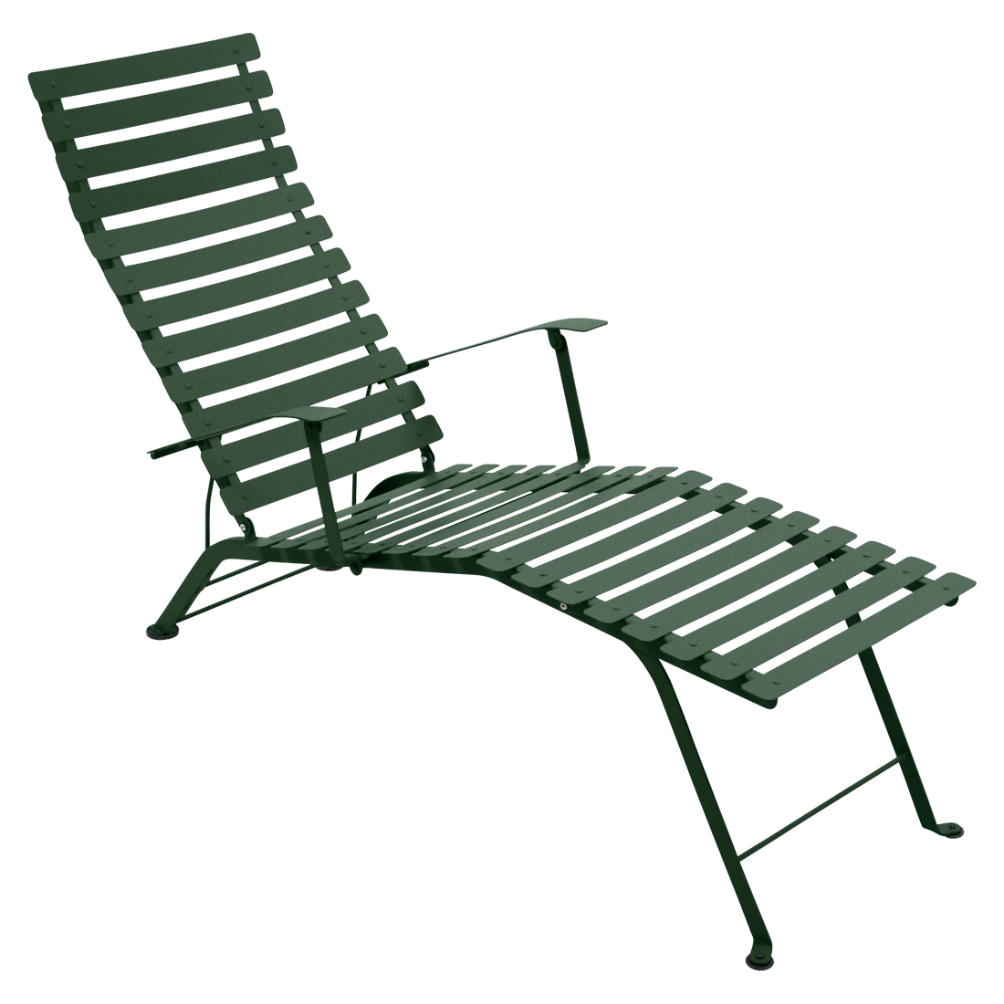 Tmavě zelené kovové lehátko Fermob Bistro