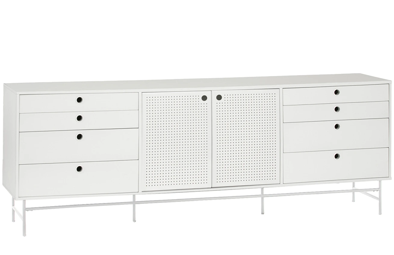 Bílá lakovaná komoda Teulat Punto 212 x 47 cm