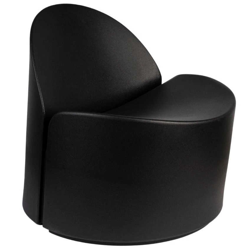 Černé plastové lounge křeslo Zuiver Bloom