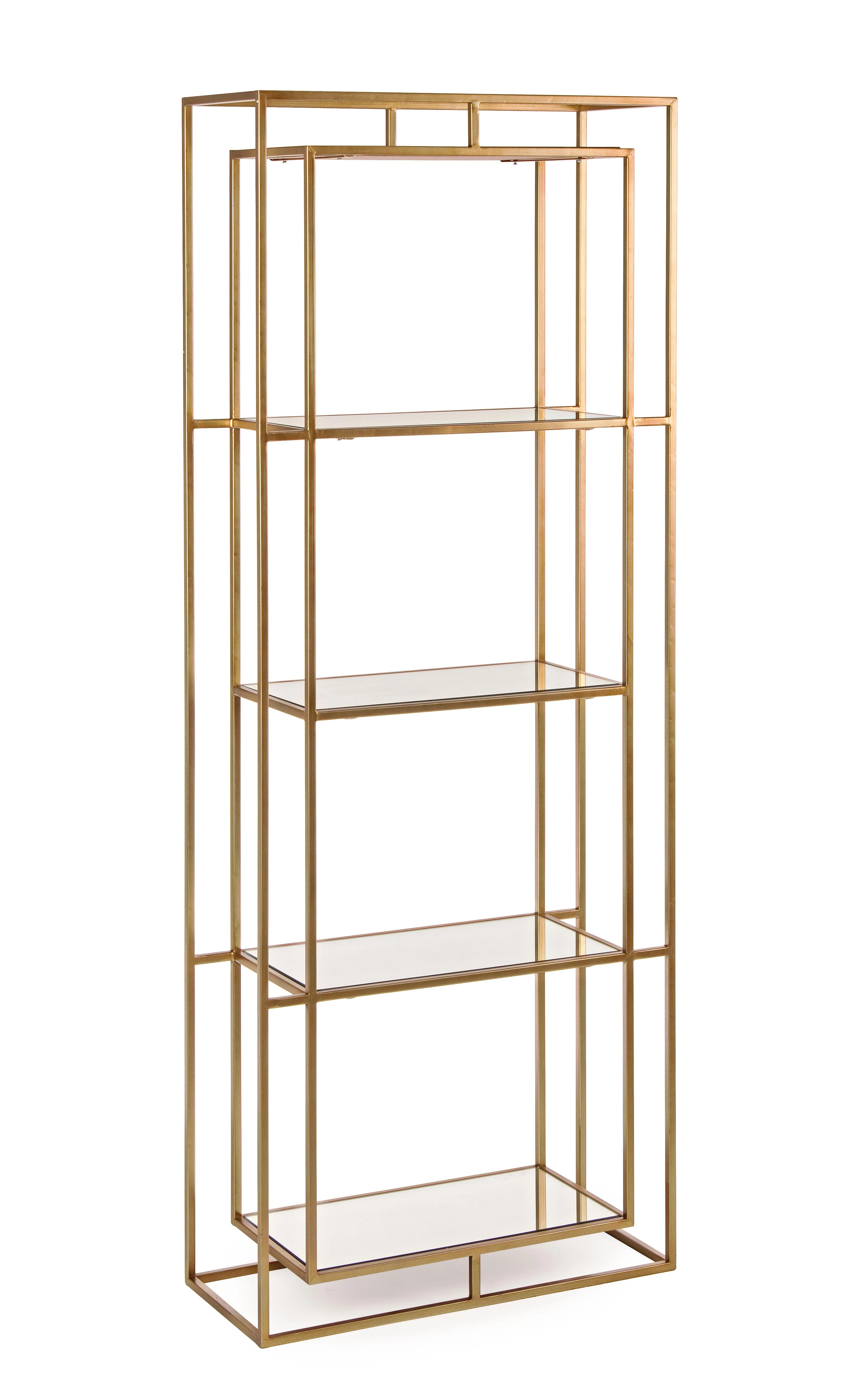 BIZZOTTO Kovová knihovna ELENOR 172x68cm zlatá