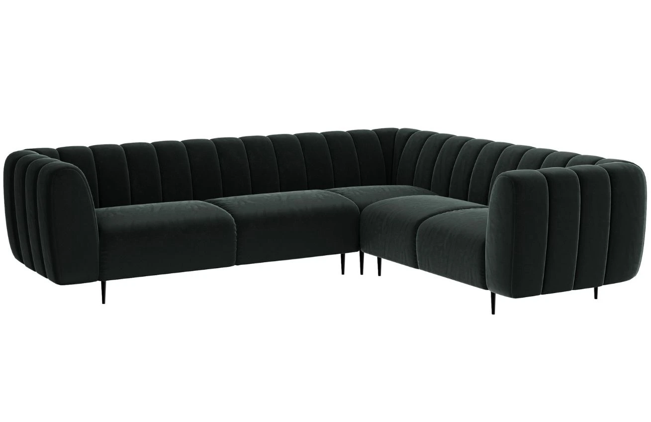 Ghado Sametová rohová pohovka Shel 280 cm