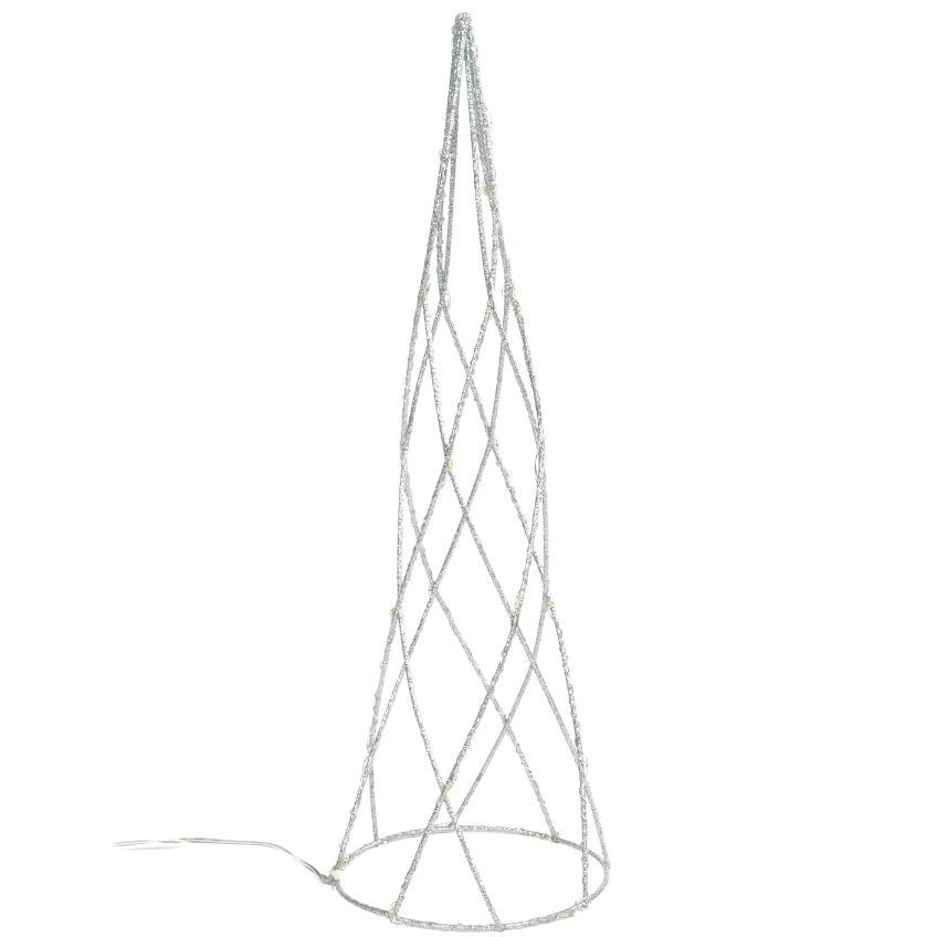 Stříbrná vánoční LED dekorace ve tvaru vánočního stromku Kave Home Shirly